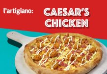 Η Caesar’s Chicken της l’artigiano είναι η «most wanted» pizza της χρονιάς