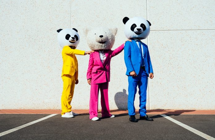 Storytelling,Image,Of,A,Couple,Wearing,Giant,Panda,Head,And