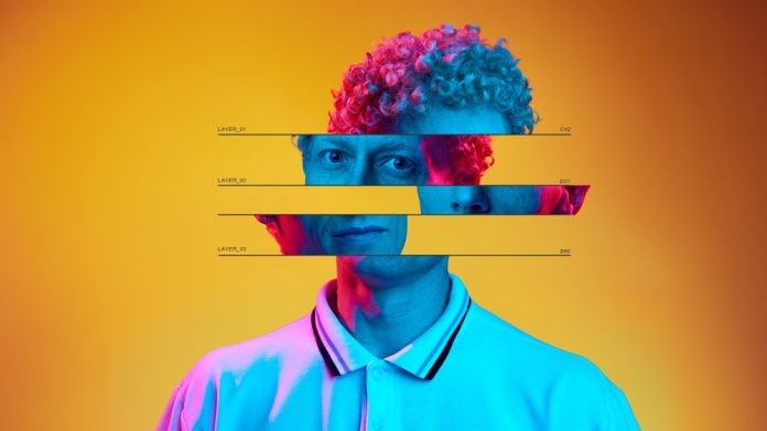 Abstract,Collage,Portrait,With,Fragmented,Face,And,Layered,Color,Lighting.