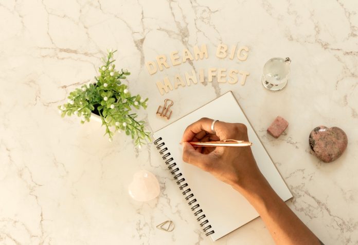 Top,View,Over,Marble,Table,Top,,Writing,Out,Dreams,To