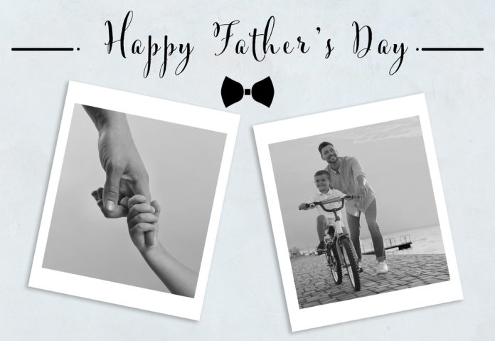 Happy,Father's,Day.,Photos,Of,Dad,And,His,Child,,Light