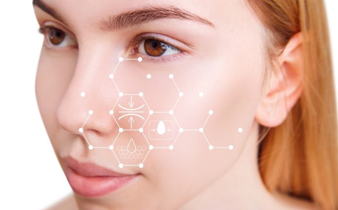 Young,Female,Face,With,Infographic,Shows,Cleansing,Effect.,Over,White