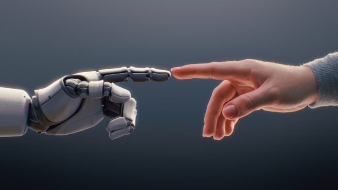 Futuristic,Concept,Of,Humanity,And,Artificial,Intelligence,Collaboration:,Visualization,Of