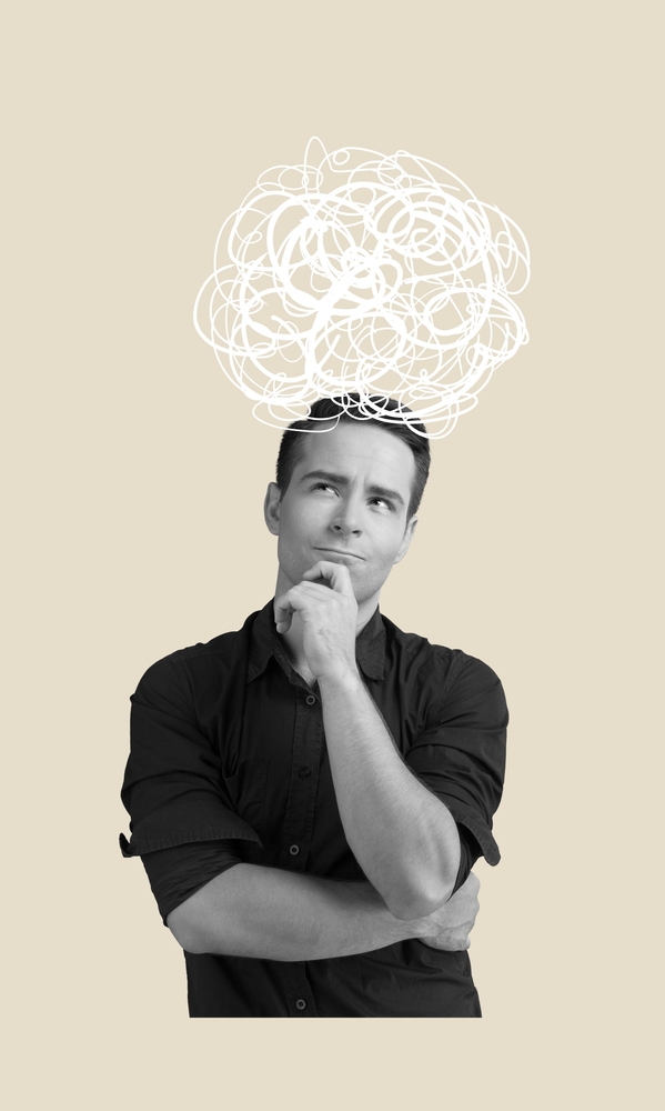 Creative,Collage,Of,Minded,Man,Think